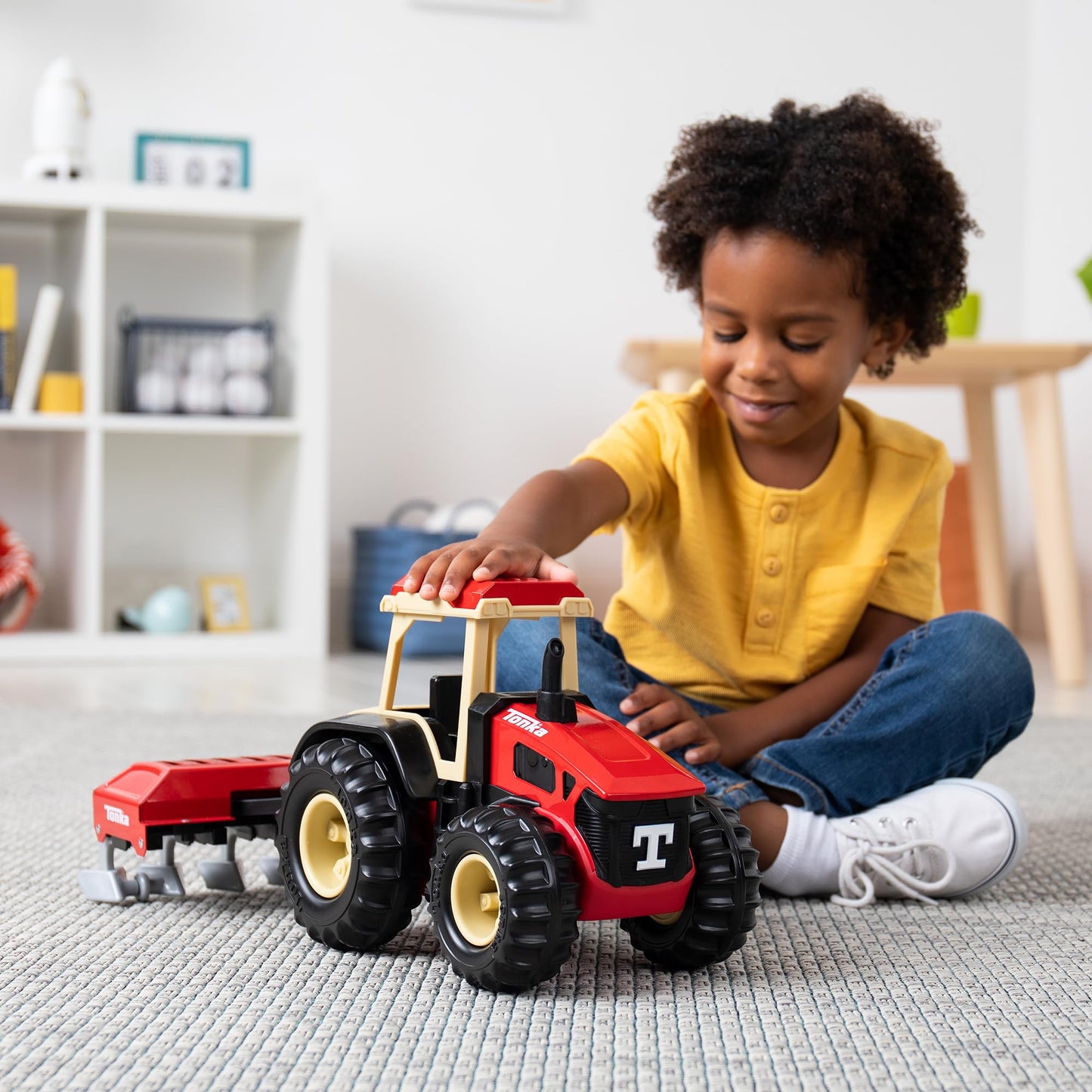 Tonka Steel Classics, Farm Tractor & Plow- Made with Steel & Sturdy Plastic, Red Toy Truck, Boys and Girls, Toddlers Ages 3+, Farm Truck, Toddlers,…