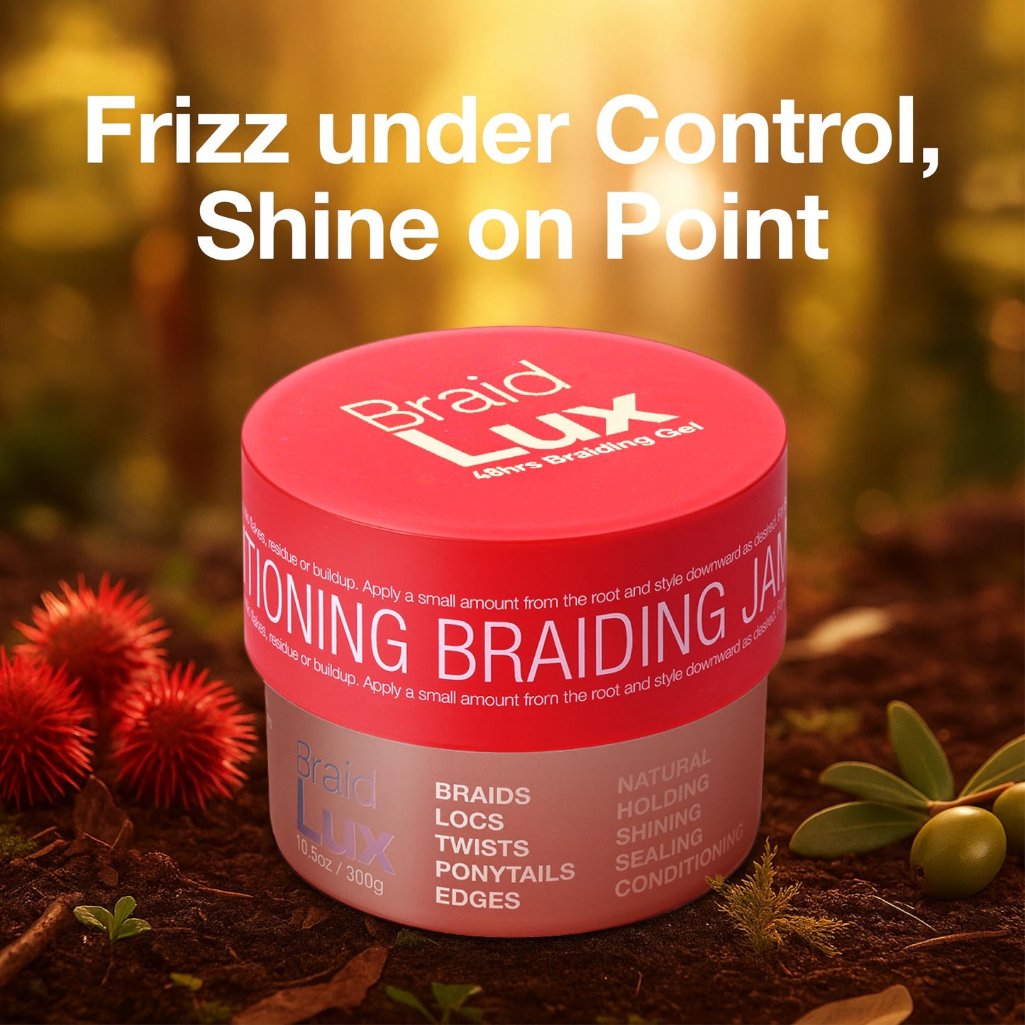 Lux Collection Braiding Gel & Braid Sealer for Box Braids - Braid Lux Gel for Braids, Locs & Twists with Castor Oil & Biotin, Non-Flaking, High Shine