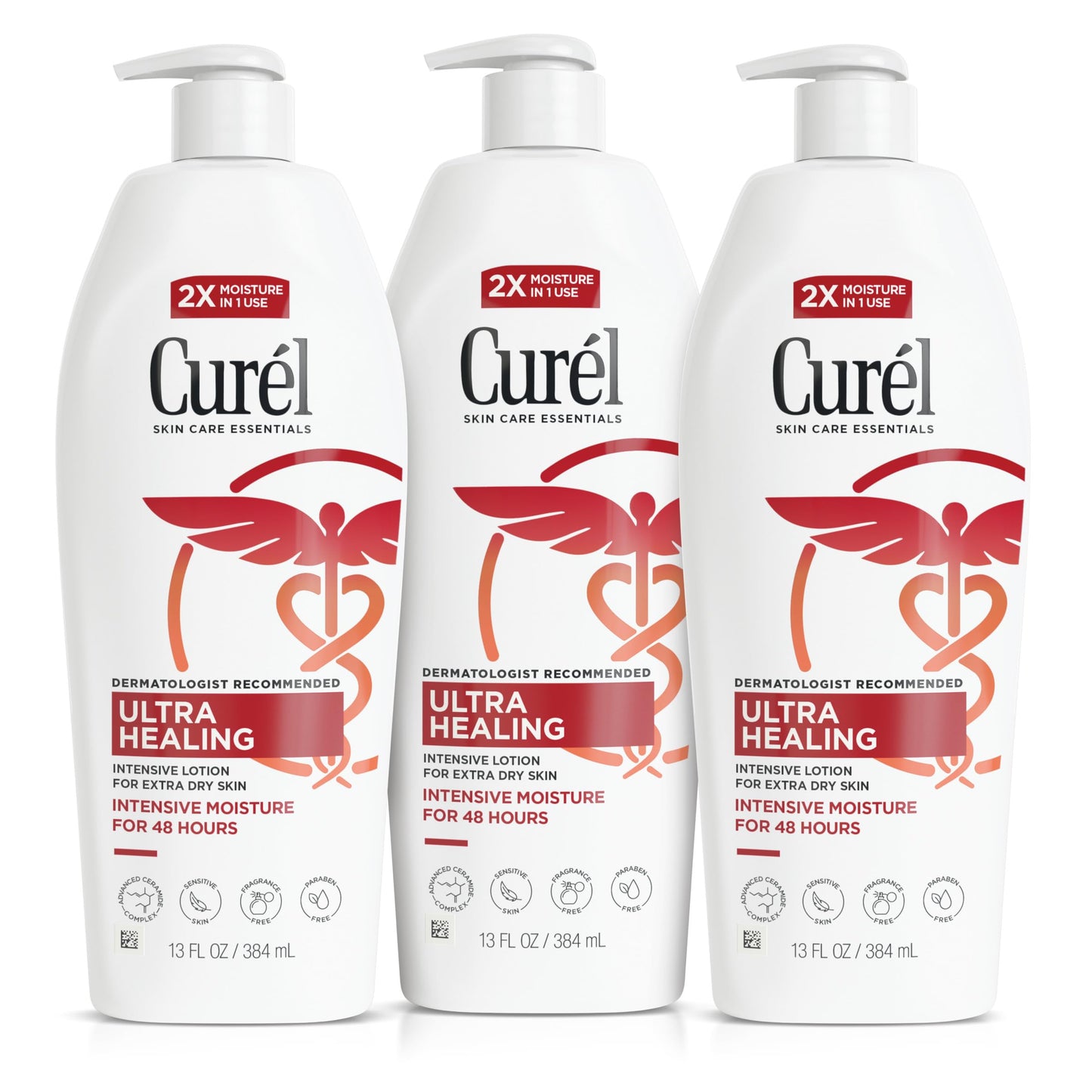 Curel Ultra Healing Intensive Fragrance-Free Lotion For Extra-Dry Skin, Dermatologist Recommended, Ideal for Sensitive Skin, Cruelty Free, Paraben