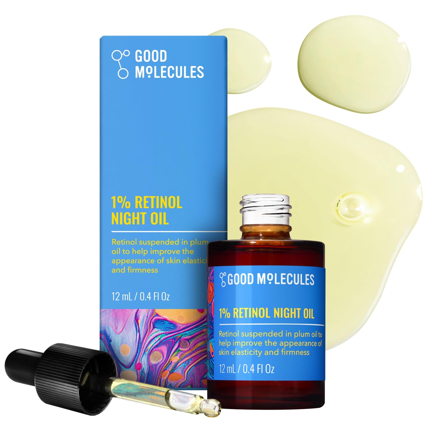 Good Molecules 1% Retinol Night Oil - Retinol and Rosehip Face Oil Formula for Look of Fine Lines & Wrinkles, Anti-Aging, Skin Firming, Beauty and Personal Care Good Molecules