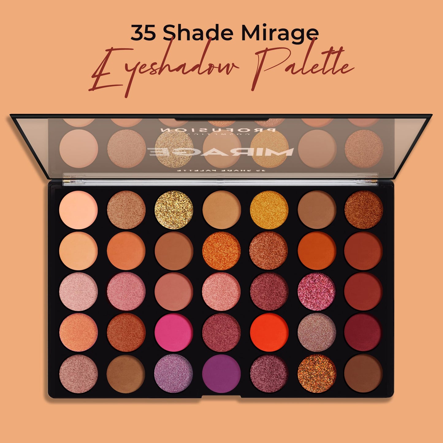 Profusion Cosmetics Mirage 35 Shade Eyeshadow Palette - Ultra-Pigmented Powder in Bright, Vibrant Colors for Stunning Eye Looks, Skin-Friendly, Vegan…