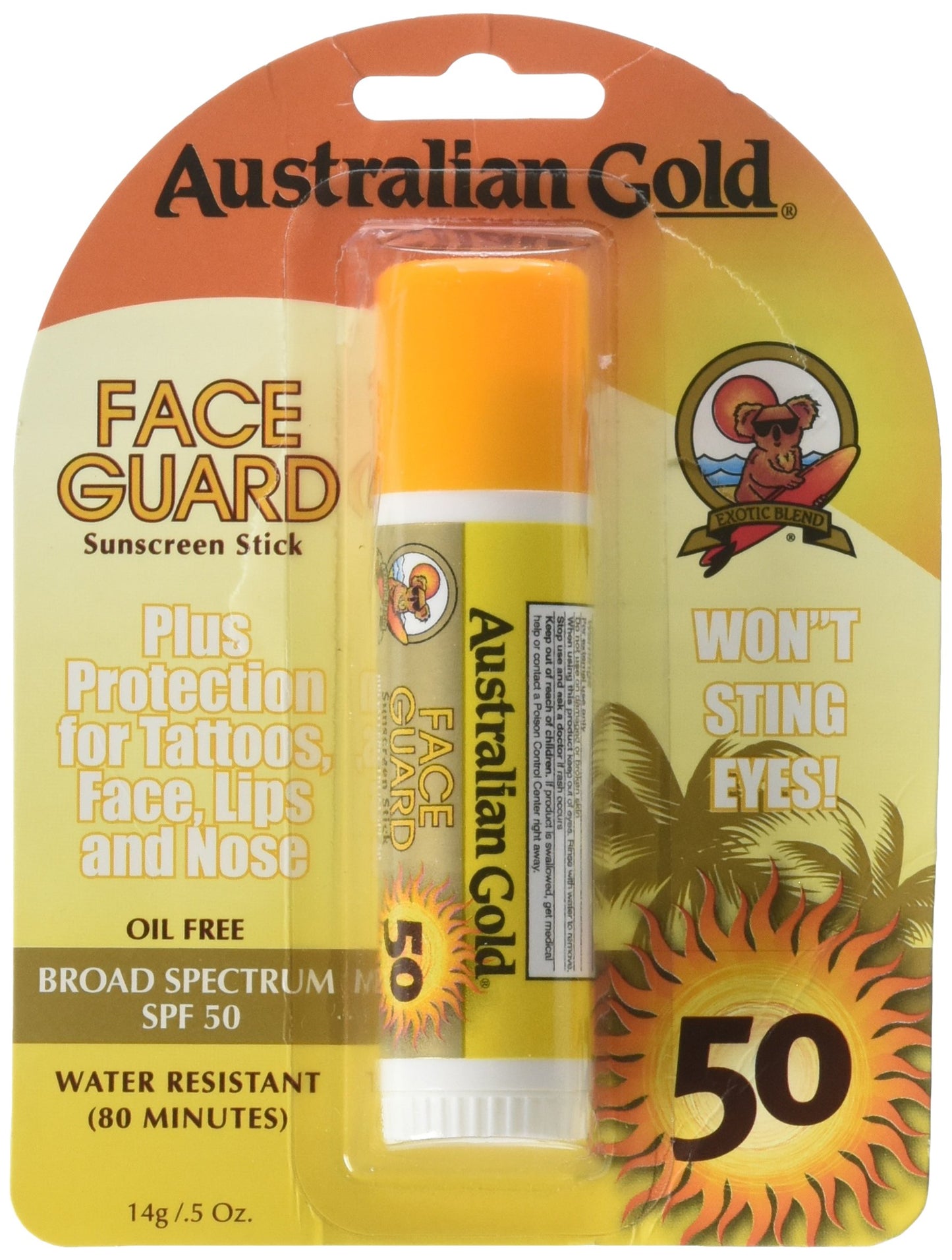 Australian Gold Face Guard Sunscreen Stick SPF 50+ 0.50 oz
