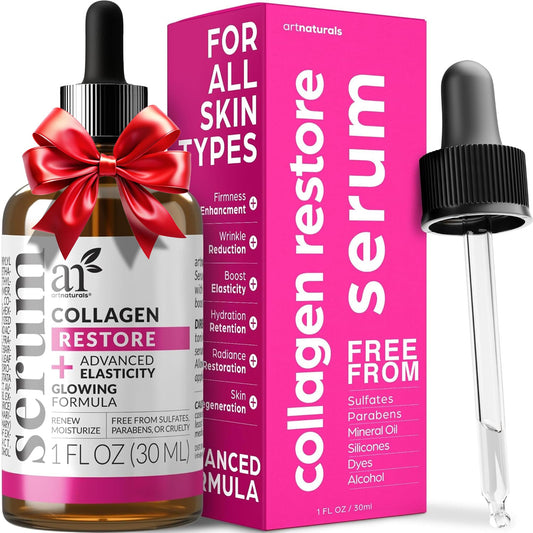 artnaturals Collagen Booster Serum for Face - Anti-Aging Reduces Wrinkles and Boosts Collagen - Heals and Repairs Skin - Improves Tone and Texture