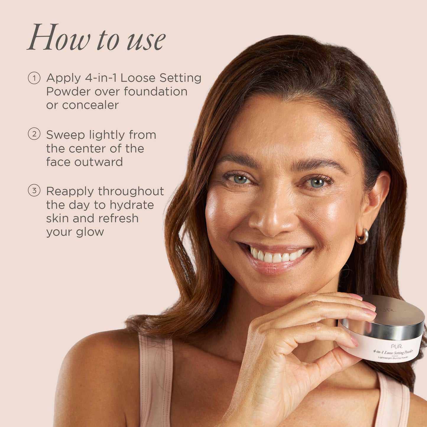 PUR 4-in-1 Loose Setting Powder - Translucent Finishing Powder Sets & Smooths Makeup - Lightweight Blurring Face Powder for Oily, Mature & Sensitive