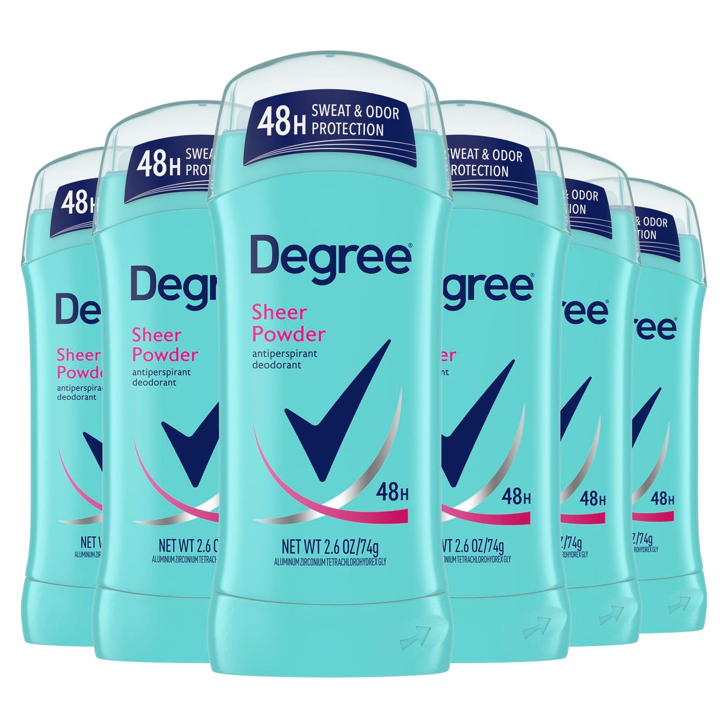 Degree Original Antiperspirant Deodorant Sheer Powder Pack of 6 48-Hour Sweat & Odor Protection Antiperspirant for Women 2.6 oz Beauty and Personal Care Degree