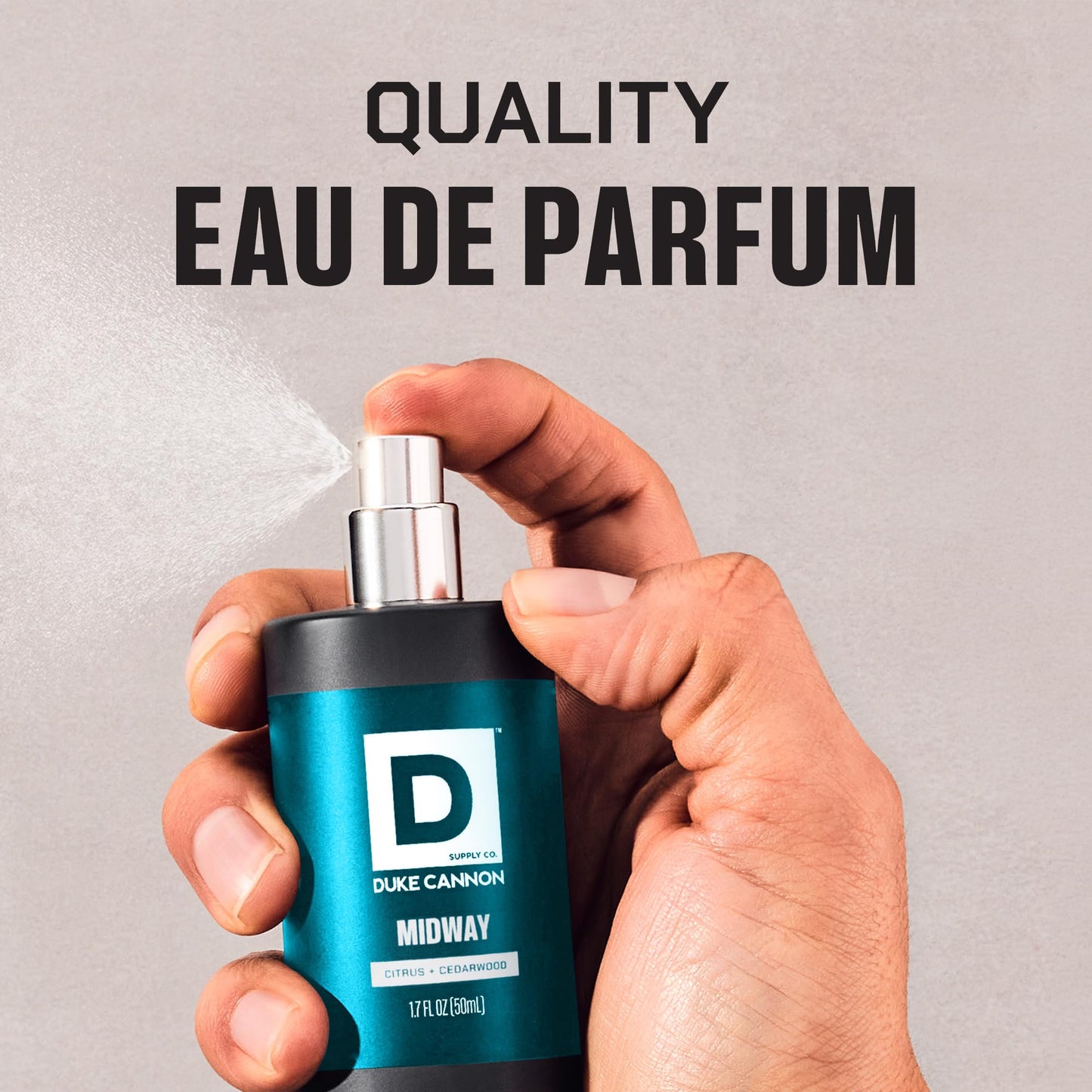Duke Cannon Proper Cologne Midway | Men's Eau de Parfum | Citrus and Cedarwood | Fresh, Woodsy, Long-Lasting Scent | 1.7 fl oz