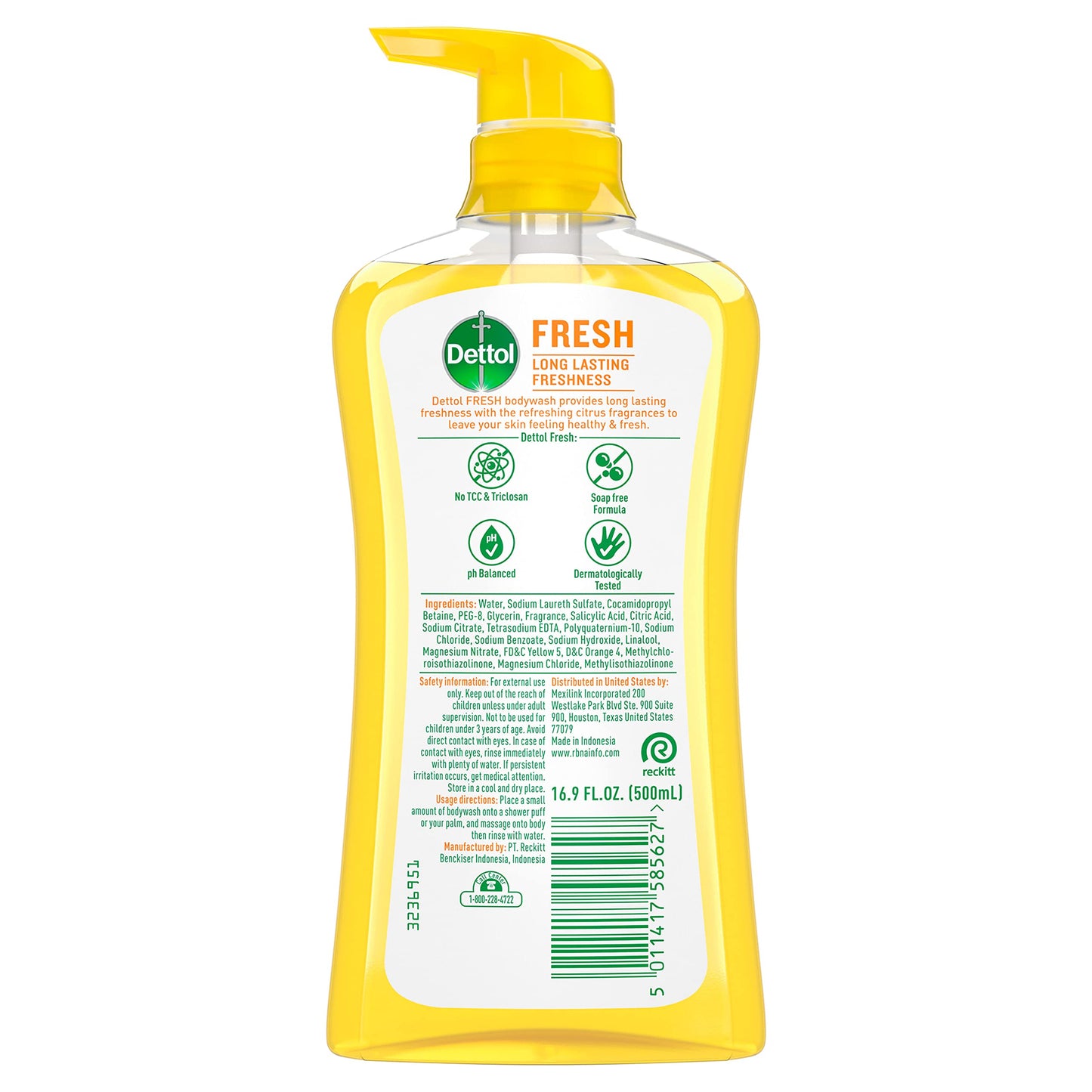 Dettol Fresh Body Wash and Shower Gel, Fresh Yuzu Citrus Scent Body Wash, 16.90 Fl Oz (Pack of 1) Beauty and Personal Care Dettol