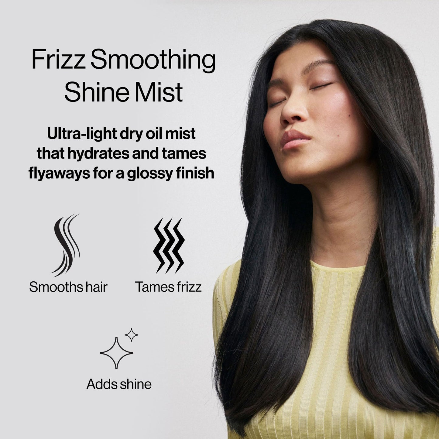 Freewill Frizz Smoothing Shine Mist - Lightweight Non-Greasy Hair Shine Spray for Frizz Control & Flyaways - Hydrating Mist with Argan, Coconut