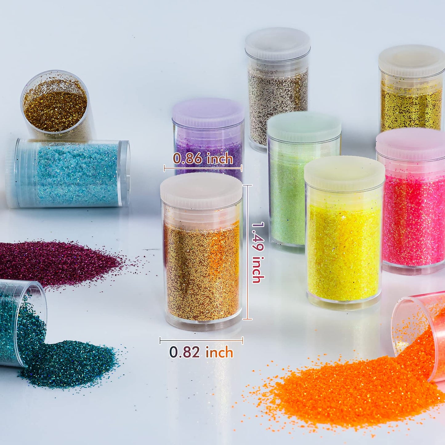 Ultra Fine Glitter for Nails, Set of 45 Colors, Extra Fine Resin Glitter Powder, Holographic & Iridescent Glitter for Epoxy Resin, Body Glitter