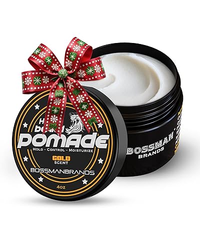 Bossman Hair & Beard Pomade for Men (Gold Scent) - Medium Hold & Moisturizing for Hair, Beard & Mustache Styling - Made in USA