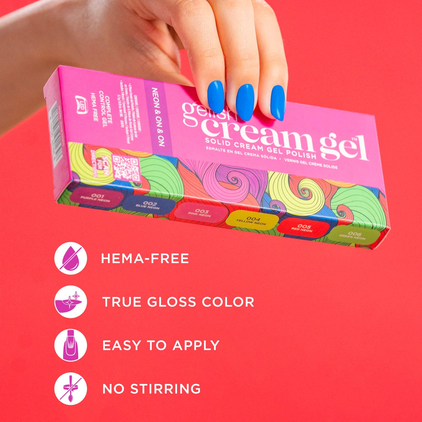 Gelish Cream Gel Soak-Off Solid Gel Polish with Brush - Neon & On & On Palette Beauty & Personal Care Gelish