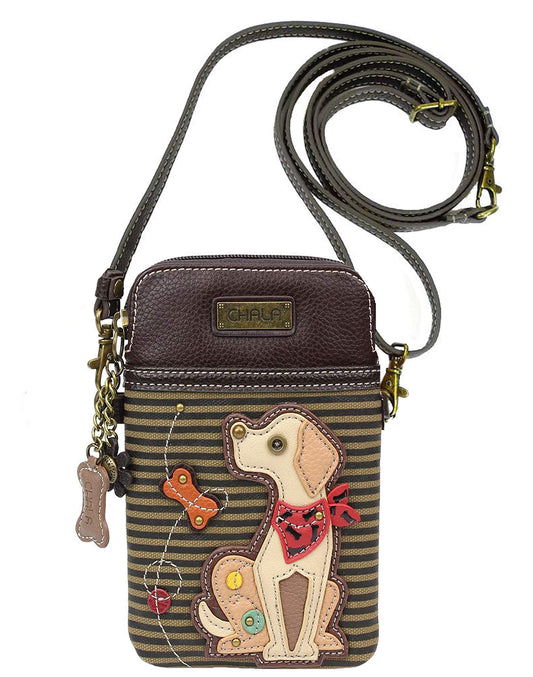 Chala Yellow Lab Cellphone Crossbody Handbag - Labrador Lab Mom