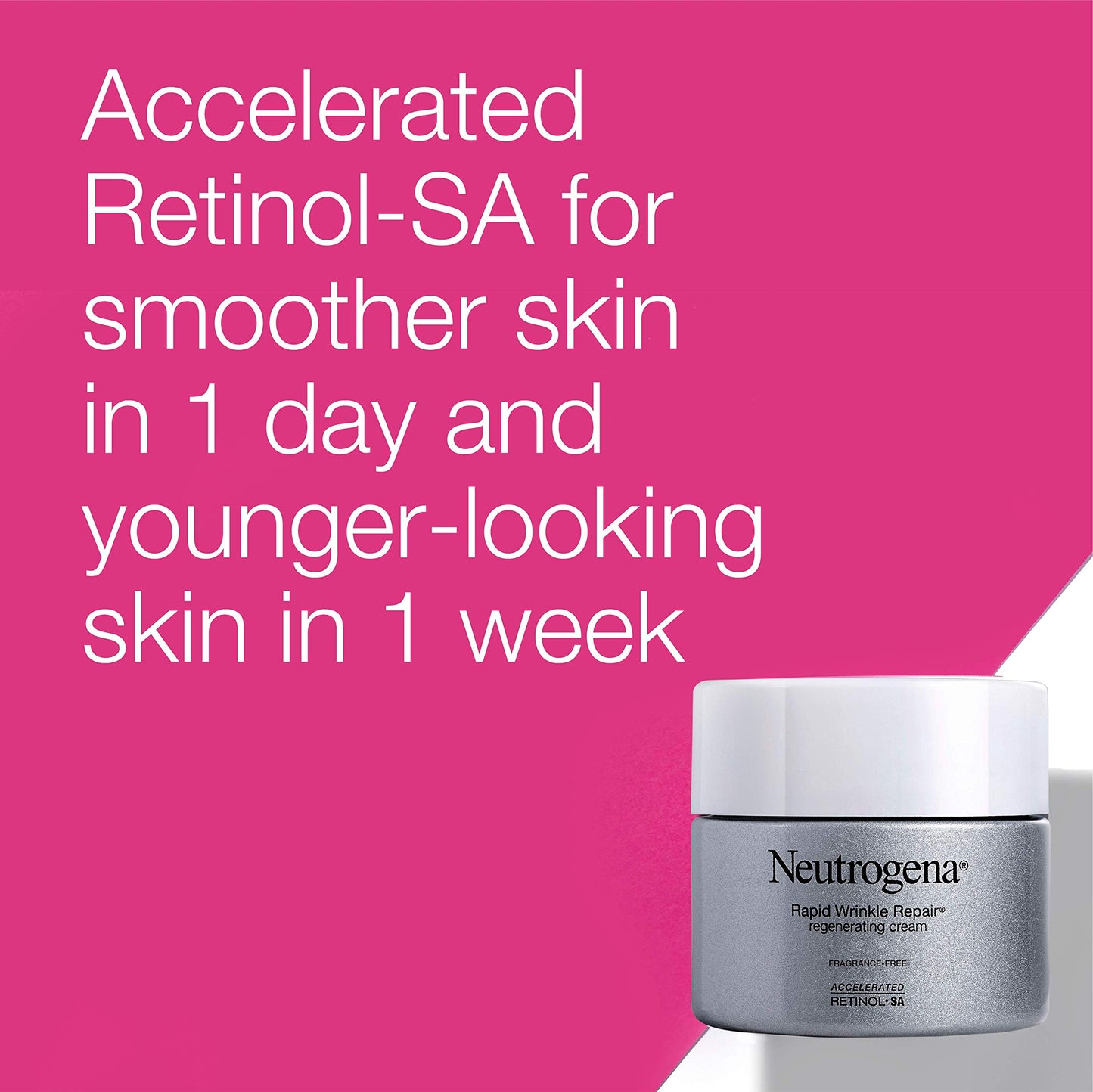Neutrogena Rapid Wrinkle Repair Retinol & Hyaluronic Acid Face Cream, Mini Size, 0.5 oz (Pack of 2)