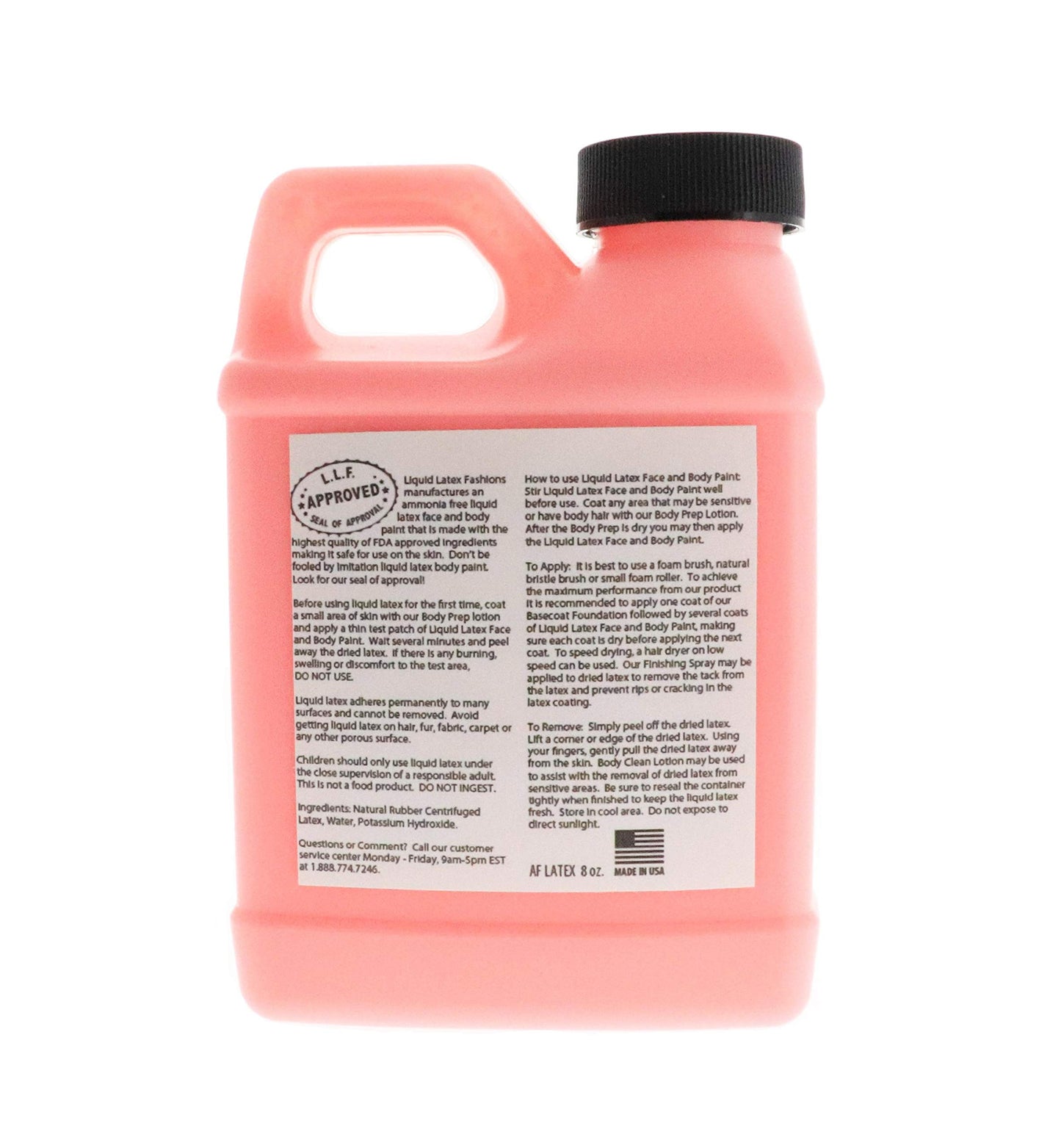 Liquid Latex Fashions - Ammonia Free Halloween Fluorescent Red Body Paint, Ideal for Artwork, Theater, Parties, School Plays, Cosplays and Concerts- 8