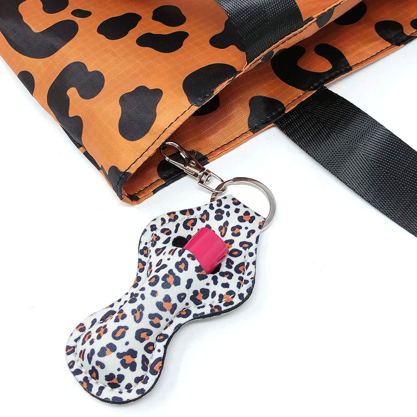 allydrew 10 Pack Chapstick Holder Keychain, Keyring for Lip Balm Lip Gloss Lipstick with 10 Pieces Metal Keyring Clasps, Fun collection