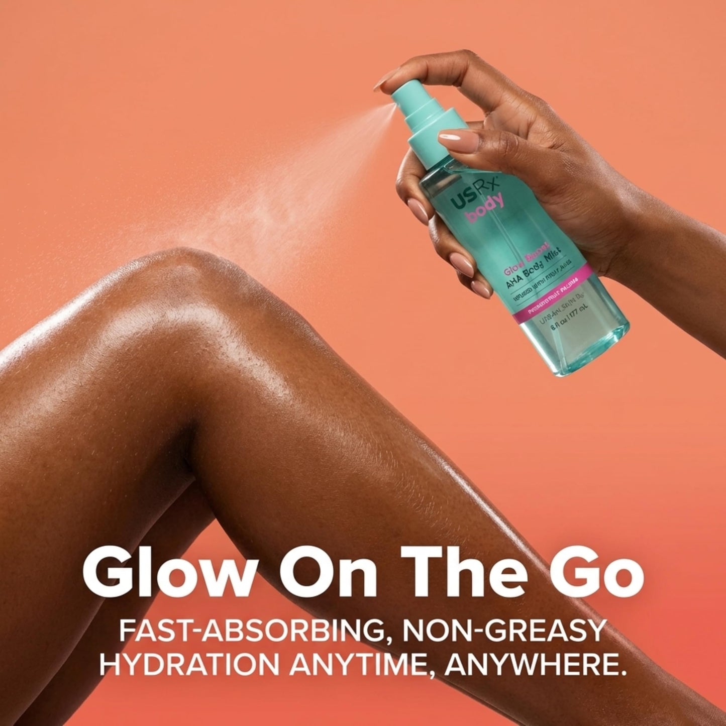 Urban Skin Rx Glow Boost AHA Body Mist, Helps Smooth, Gently Exfoliate, and Boost Radiance, Mood-Boosting Scent, Hydrate, Soothe, and Refresh
