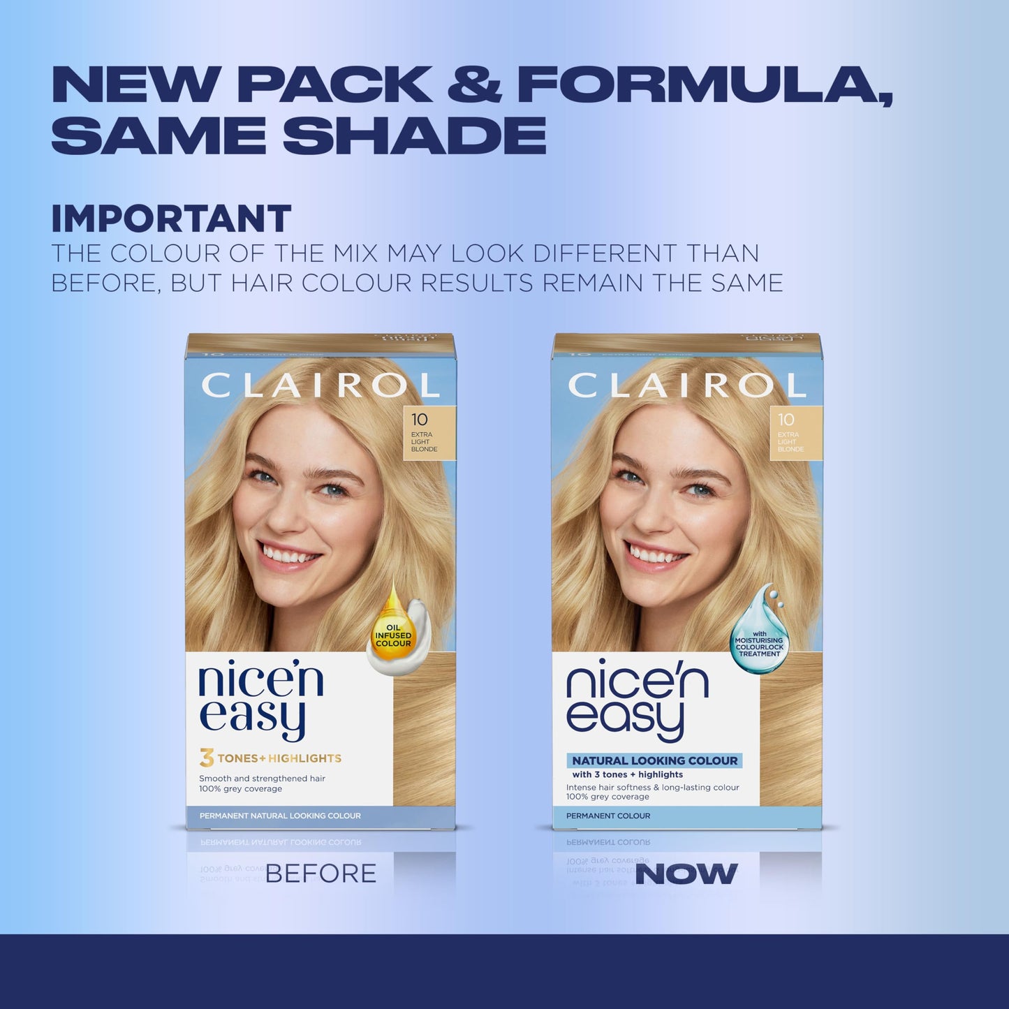 Clairol Nice'n Easy Permanent Hair Dye, 10 Extra Light Blonde Hair Color, Pack of 1