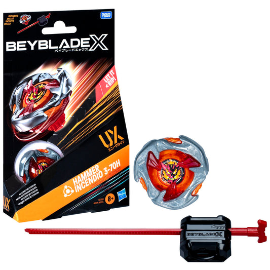 Beyblade X Hammer Incendio 3-70H UX Starter Pack Set with Balance Type Top and Launcher; Authentic Takara Tomy Battle Tops Games/Toys for Boys and…