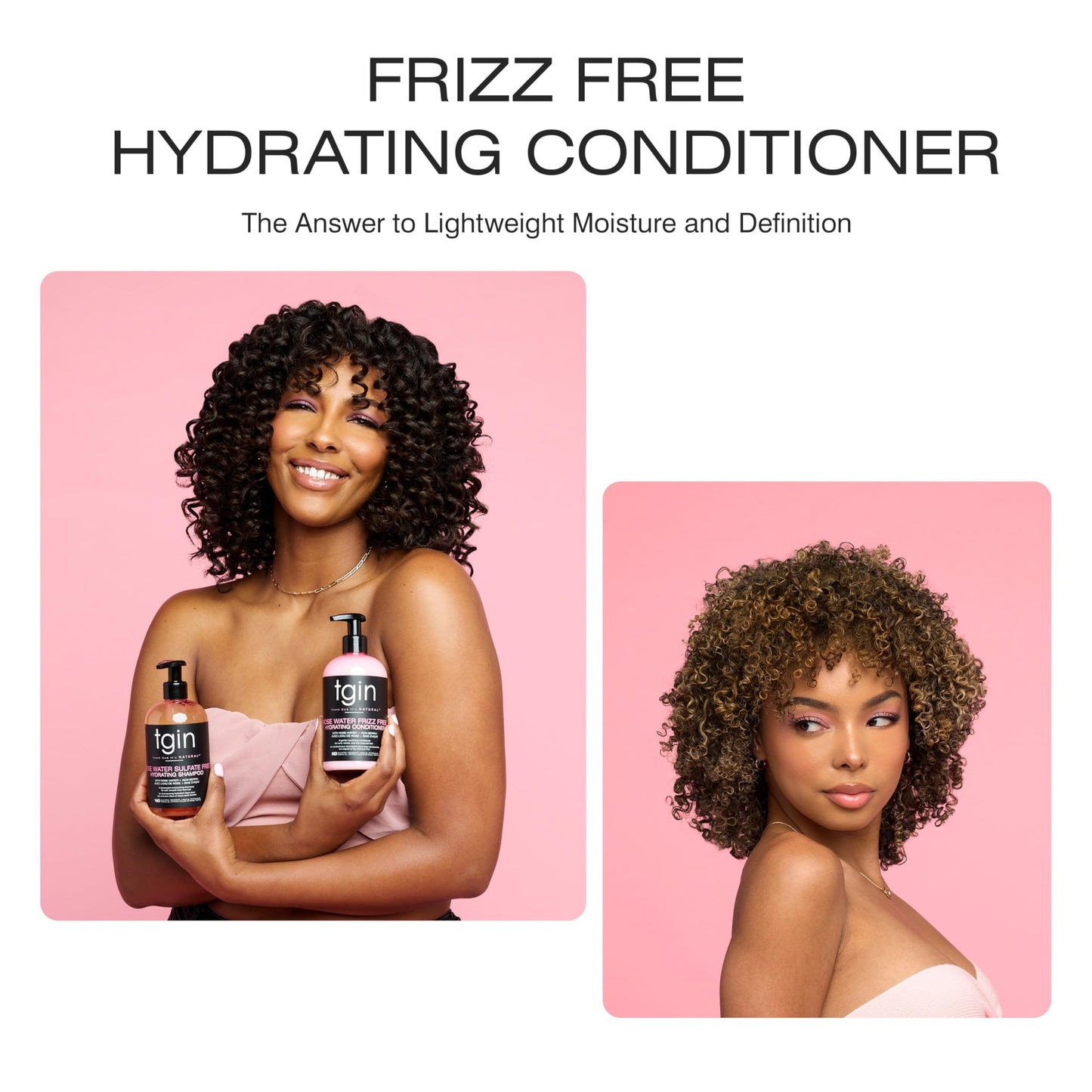 tgin Rose Water Frizz-Free Hydrating Hair Conditioner - Lightweight Moisture & Shine for Curly Hairs - Conditioner for Women Detangles & Controls