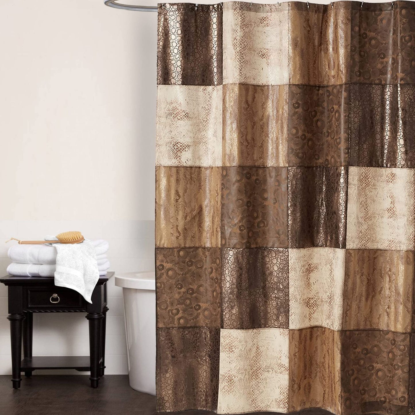 Popular Bath Zambia Collection, Shower Curtain, Chocolate 72.00" x 70.00"
