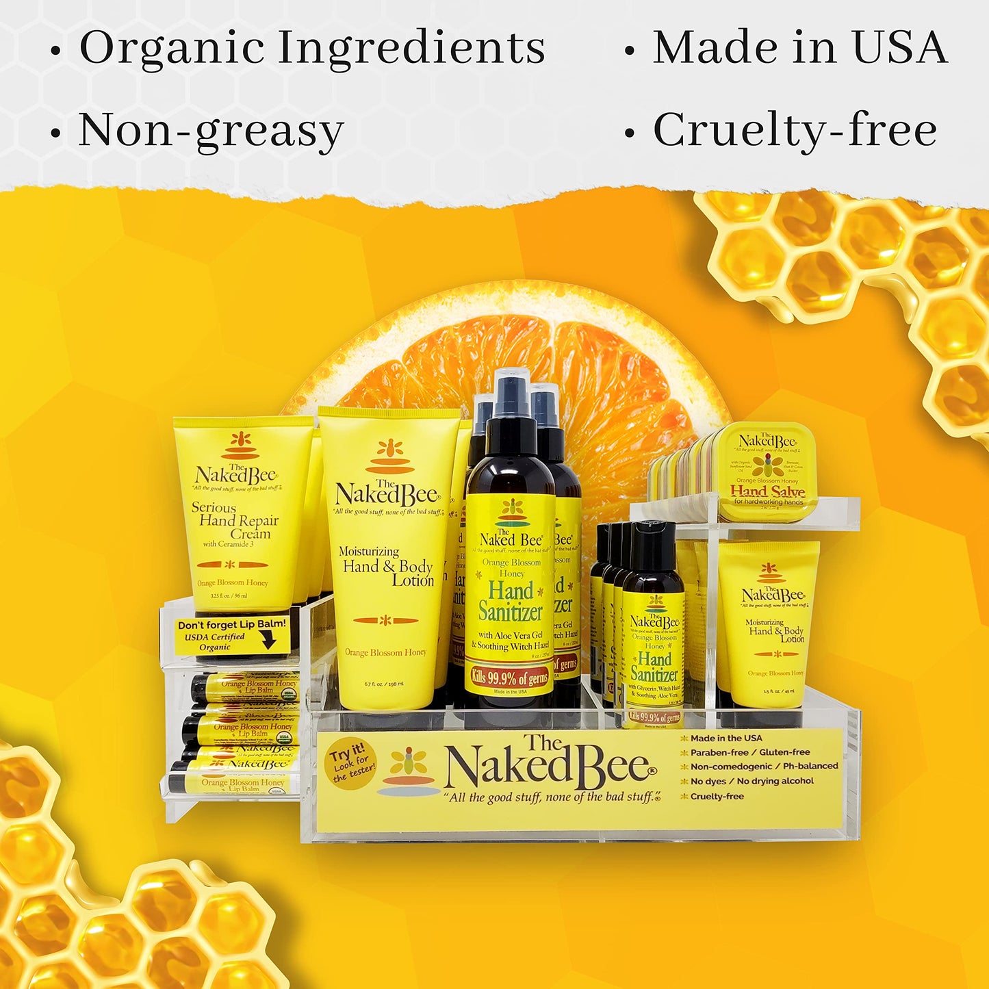 The Naked Bee Body Lotion & Hair Spray Grapefruit Blossom Honey Head To Toe Duo - Moisturizing Body Lotion for Dry Skin & Hair Perfume Spray for Women Beauty and Personal Care The Naked Bee