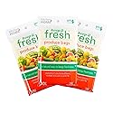Keep it Fresh Produce Bags - 30 Reusable BPA Free Freshness Produce Bags & Twist Ties - Keeps Fruits, Veggies, and Flowers Fresher Longer