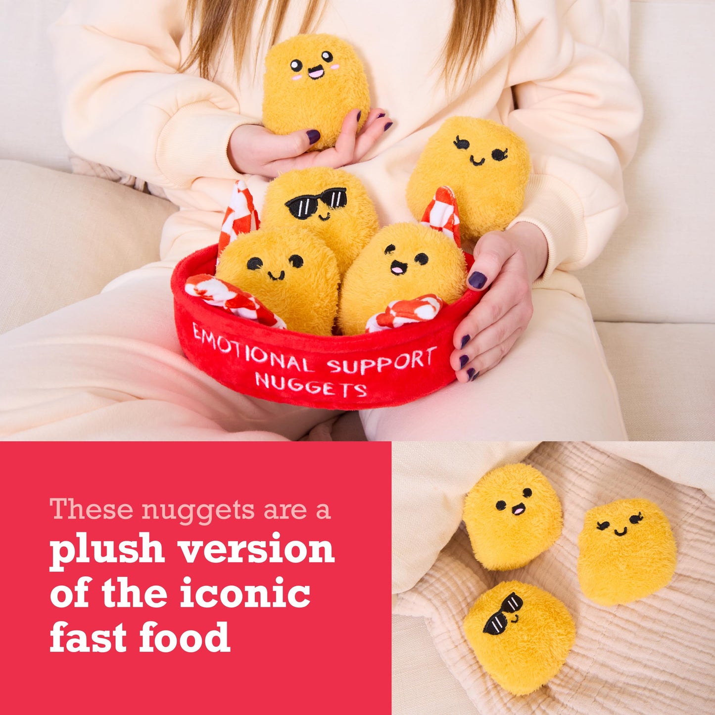 Emotional Support Chicken Nuggets by Relatable, Cuddly Stuffed Animals and Toys, Squishy Toys and Plushies, Great Gift Ideas for Loved Ones of All…