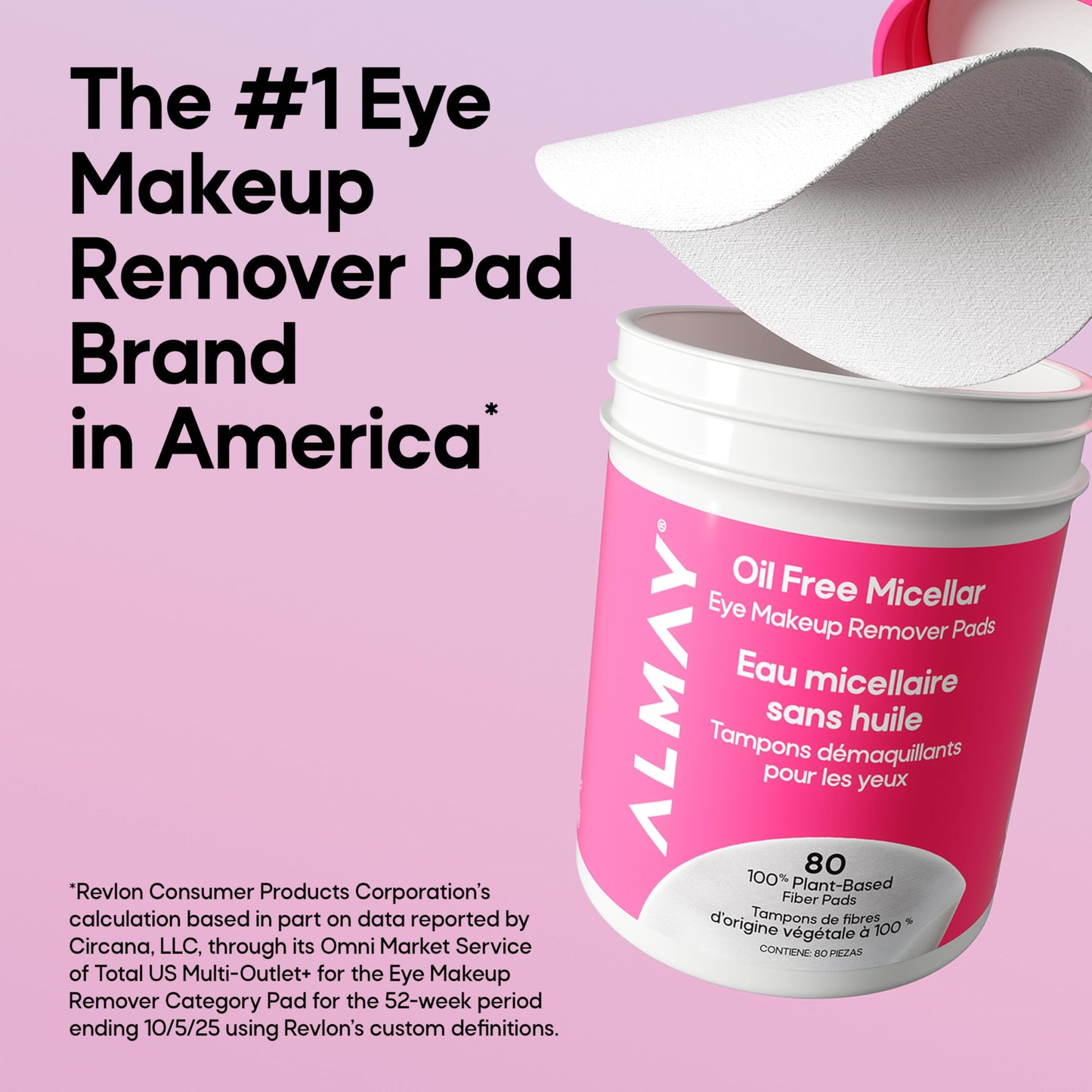 Almay Oil Free Micellar Eye Makeup Remover Pads, Gentle & Hypoallergenic, Fragrance-Free, Ophthalmologist Tested, Suitable for Sensitive Eyes Beauty and Personal Care Almay