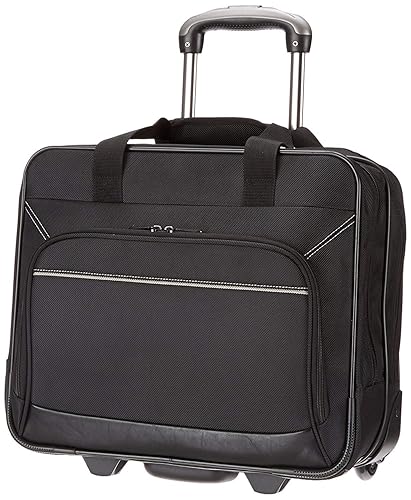 Amazon Basics Rolling Laptop Case, 15.6 in, Black