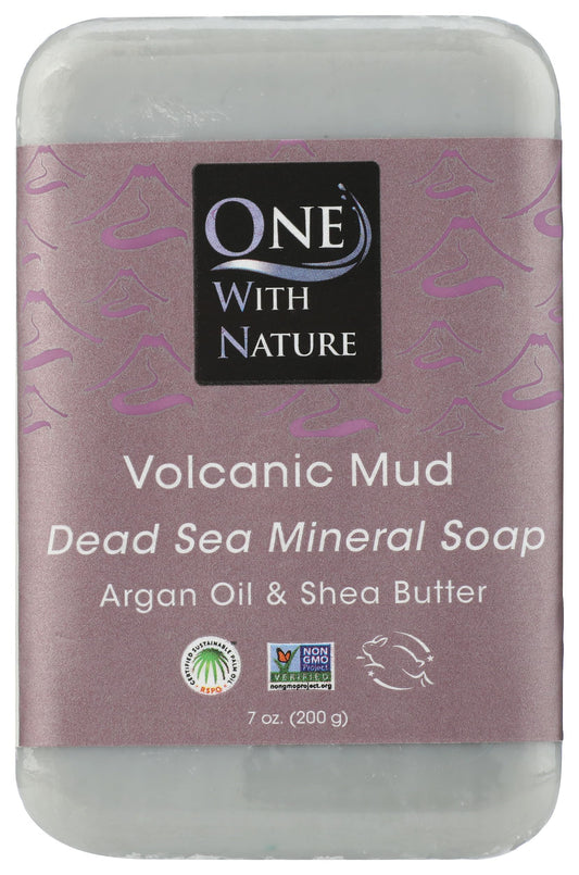One With Nature Volcanic Mud Bar Soap, 7 Ounces (Pack Of 3)