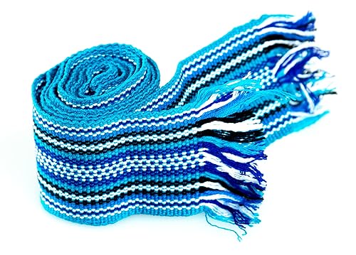 rushnichok Ukrainian hand woven homespun Hutsul Belt Blue black KRAYKA for Vyshyvanka