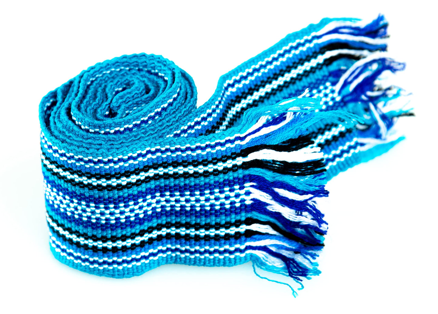 rushnichok Ukrainian hand woven homespun Hutsul Belt Blue black KRAYKA for Vyshyvanka