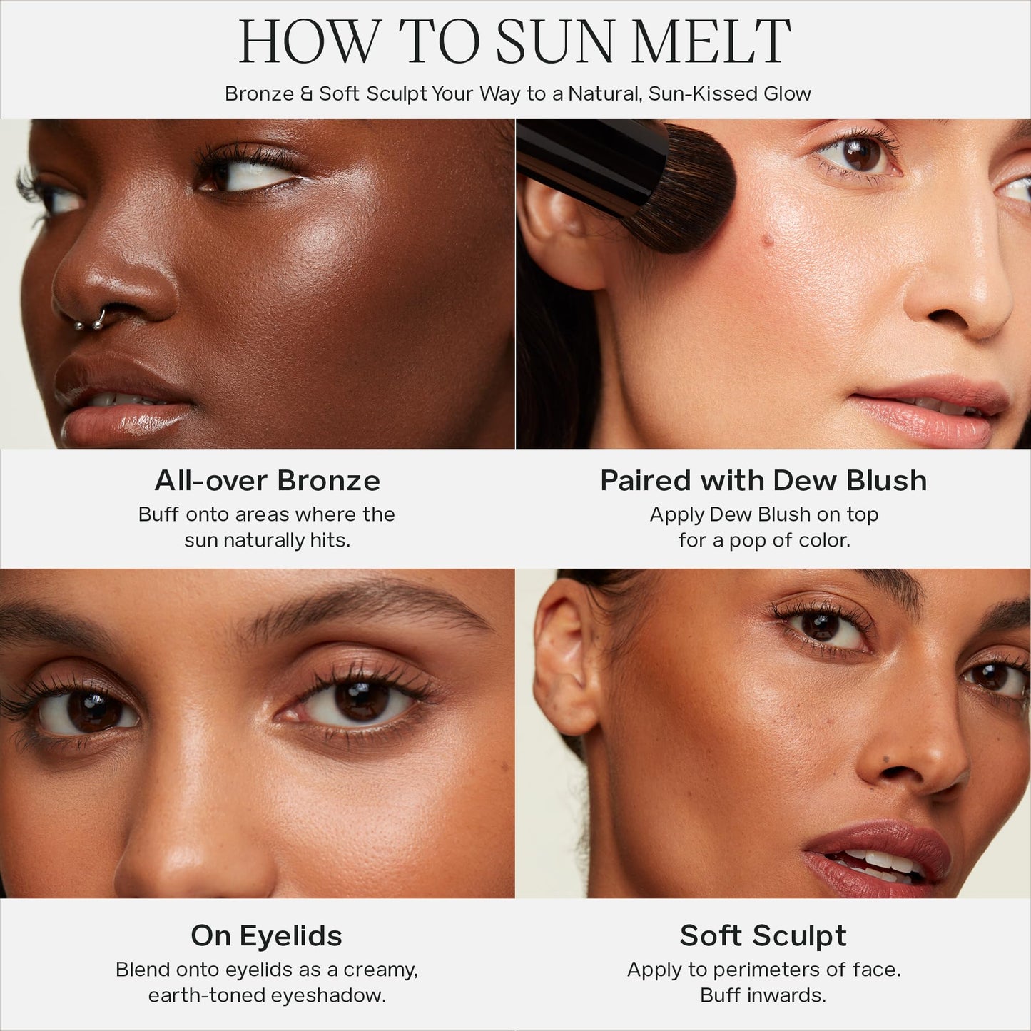 Saie Sun Melt Cream Bronzer - Buildable Balm Face Bronzer for Effortless Sculpting - Cream Contour Enriched with Vitamin C, Nourishing Skincare
