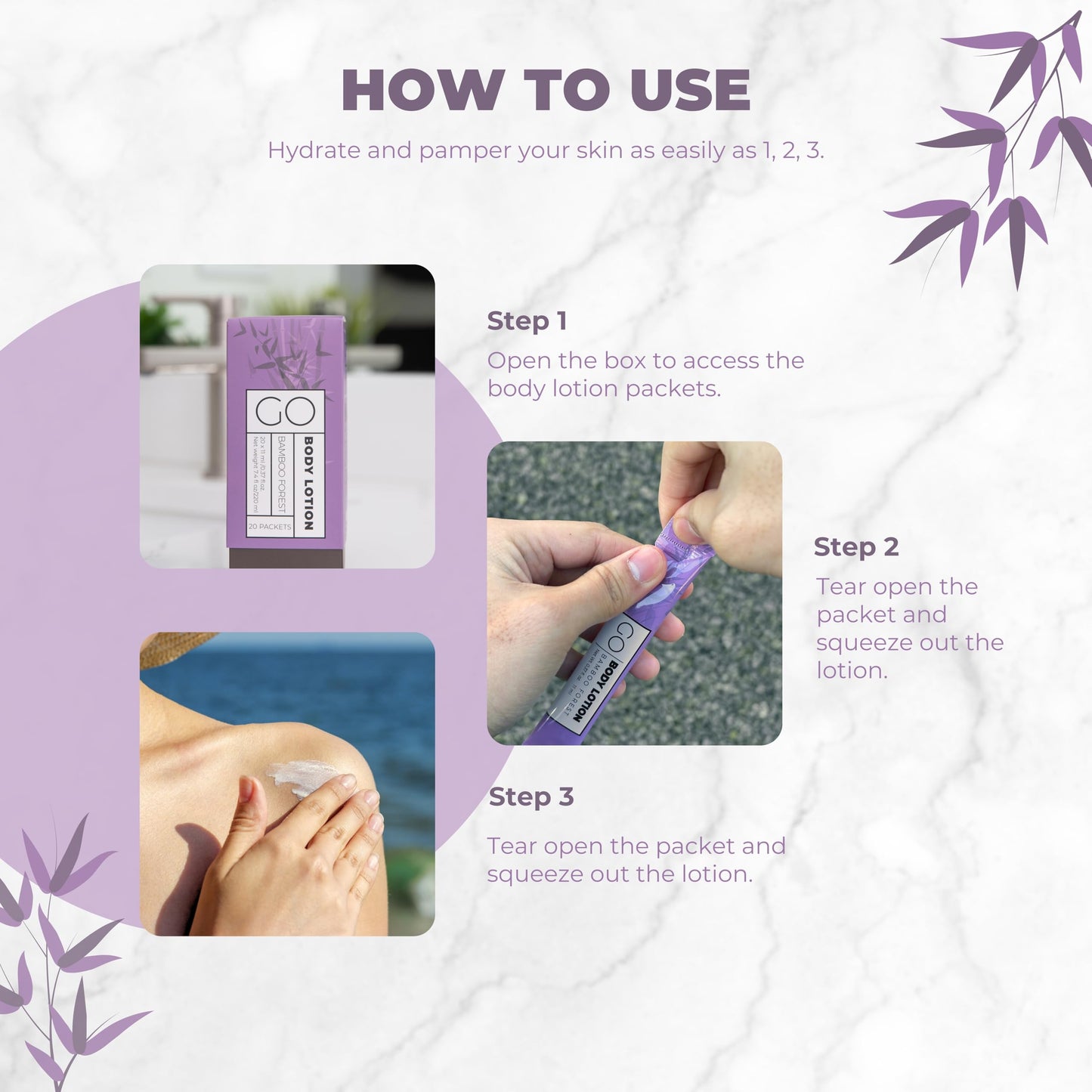 Go Essentials Travel Size Lotion Packets - Single Use Body and Hand Lotion for Hydrated Skin and Toiletries. Airline Friendly - Portable Bulk. Womens