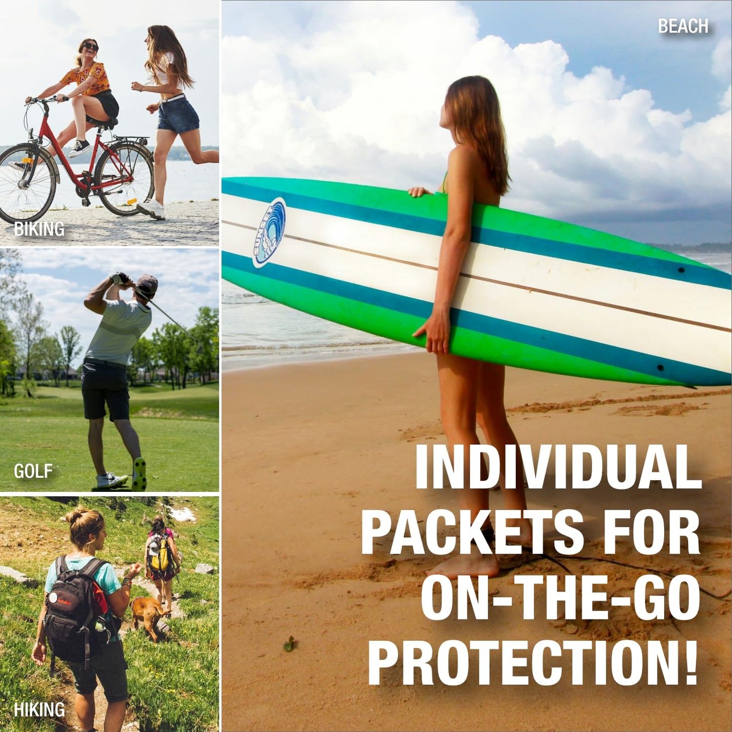 CoreTex Sun X 30+ SPF Broad Spectrum Sunscreen Packets with Resealable Travel Bag - Pack of 15 Paraben, Oxybenzone, Octinoxate, & Oil Free Sunscreen