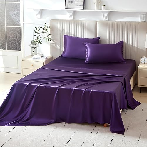 Mulberry Park Silks - 22 Momme 100% Mulberry Silk Sheets - Queen Size Bed Set - 16" Pocket - Luxurious Bed Sheets & Pillowcases, Skin-Friendly &