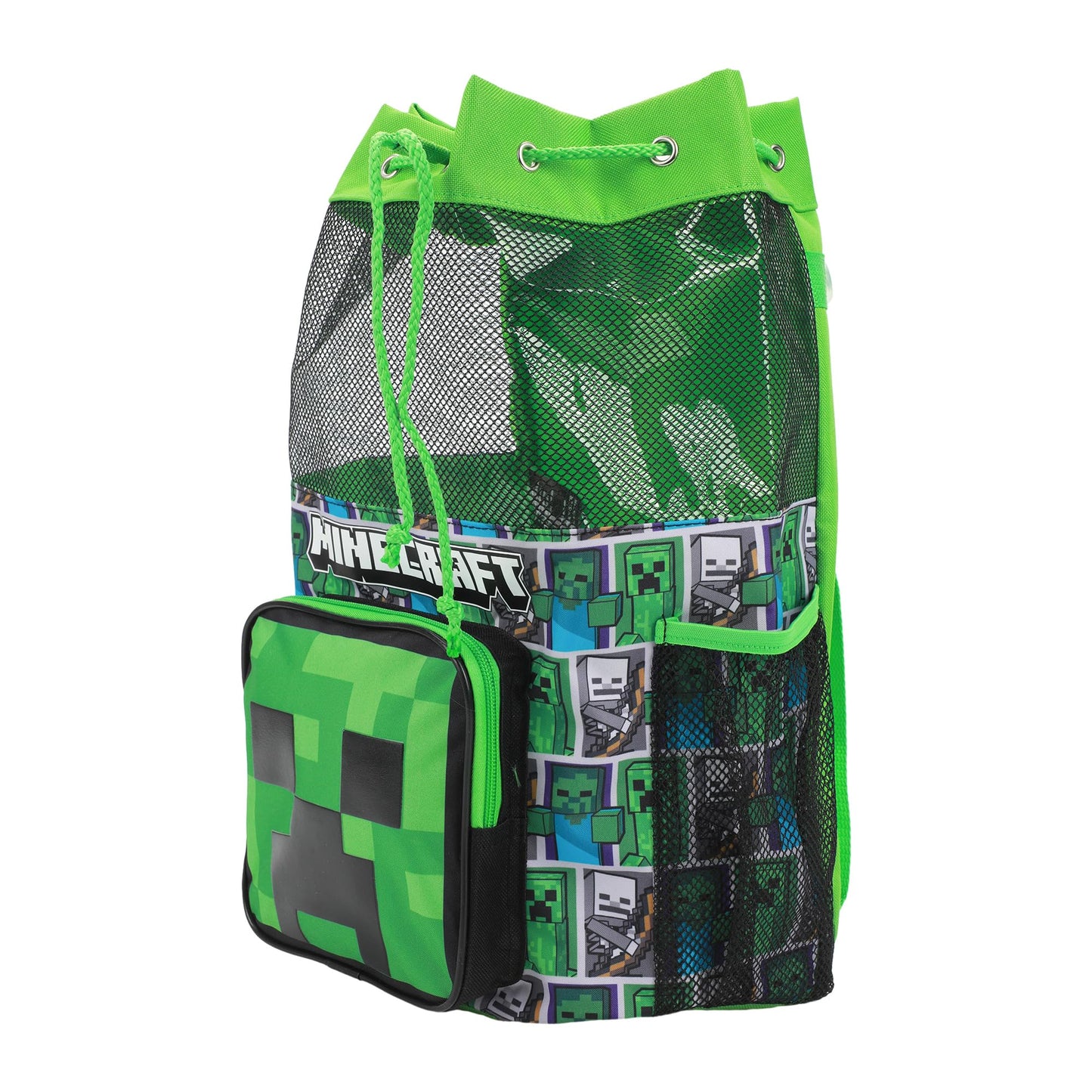Minecraft Creeper 3-Piece Green Swim Beach Backpack Set