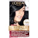 L'Oreal Paris Excellence Creme Permanent Hair Color, 1BB Velvet Black, 100 percent Gray Coverage Hair Dye, Pack of 1