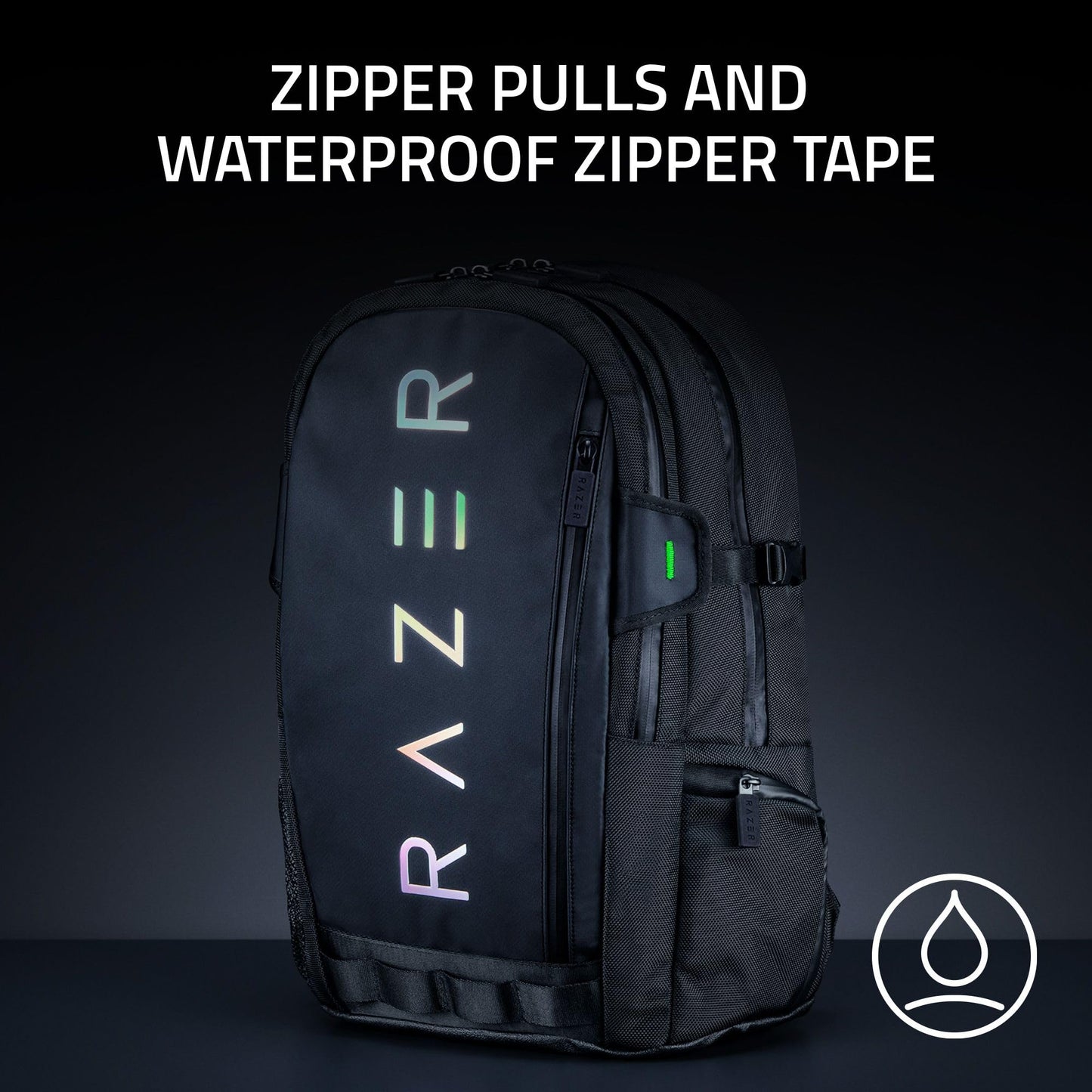 Razer Rogue v3 16" Gaming Laptop Backpack: Travel Carry On Computer Bag - Tear and Water Resistant - Mesh Side Pocket - Fits 16 inch Notebook - Black