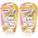 Bic Soleil Balance Razor For Women - Moisture Bars With Shea Butter - 2 Count Razors Per Package - Pack of 2 Packages