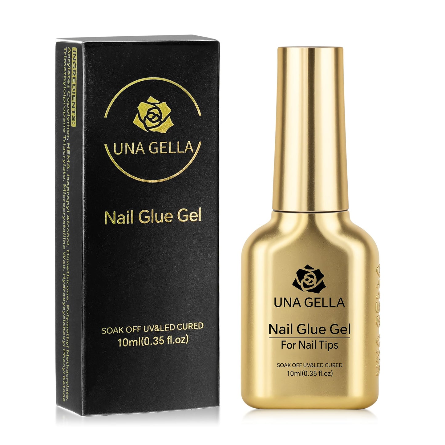 UNA GELLA 6 in 1 Gel Nail Glue for Nails Tips 10ml Long Lasting U V Nail Glue Super Strong Brush On Glue for Base Blooming Gel for Clear False Nail Beauty and Personal Care UNA GELLA Default Title