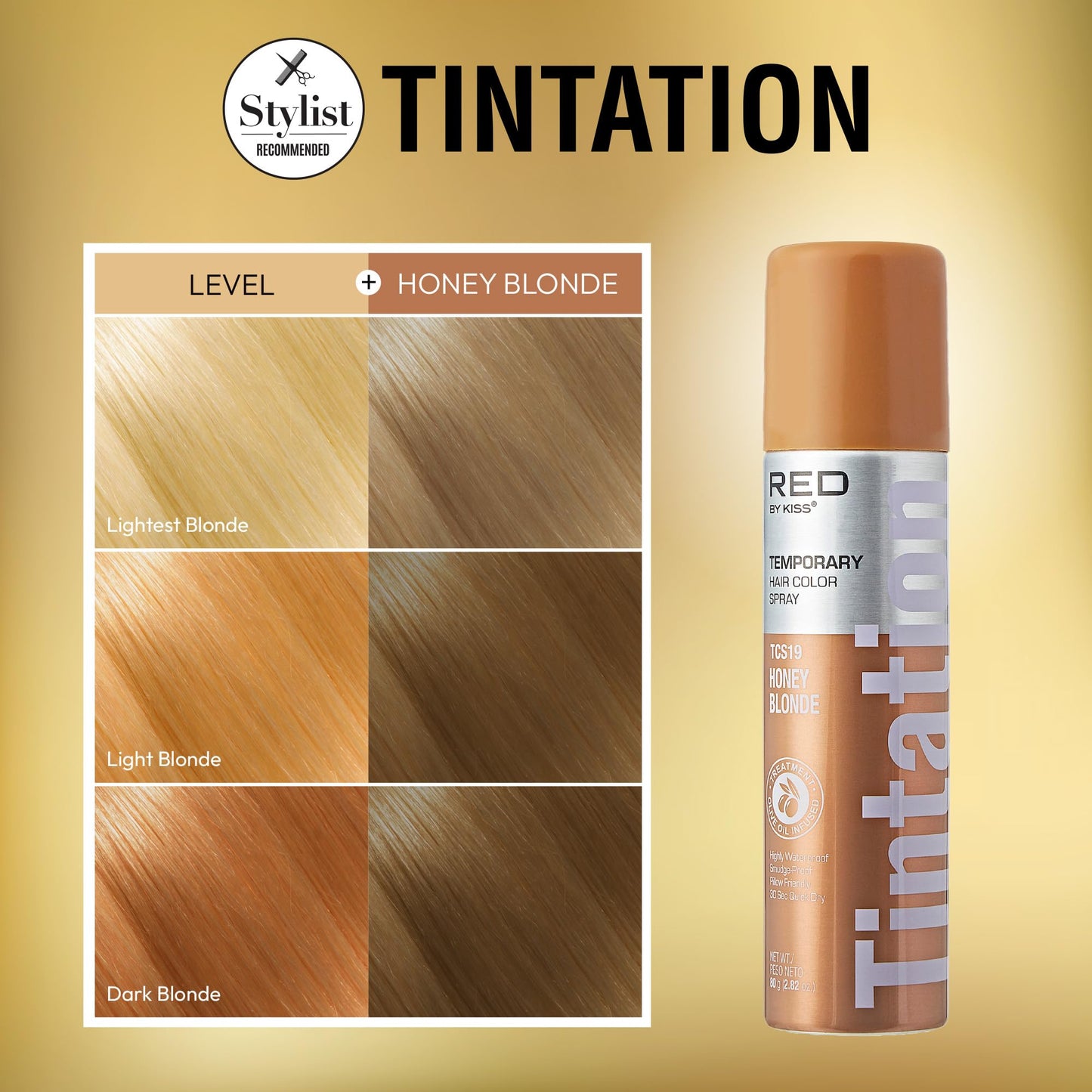 Red by Kiss Tintation Temporary Hair Color Spray, Instant Gray Root Touch Up Coverage, Water-Resistant & Smudge-Proof, Easy Wash Out, Barber