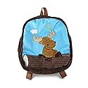 Puzzled DolliBu Moose Stuffed Animal Backpack - Super Soft Plush Stuffed Animal Bag for Children Accessories, Kids First Travel Plush Bag Toy For Boys & Girls- 11"