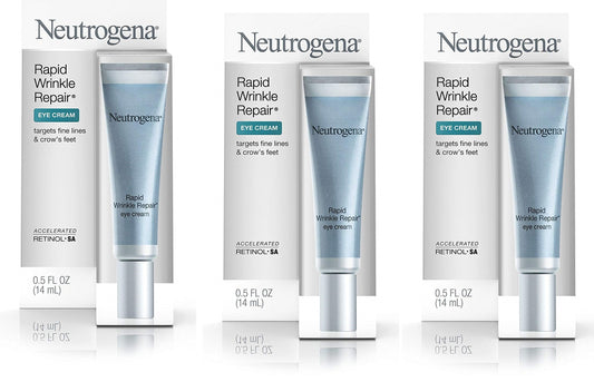Rapid Wrinkle Repair Anti-Wrinkle Eye Cream with Retinol SA, Hyaluronic Acid, 0.5 fl oz, 3 Bottles (0.5 fl oz)