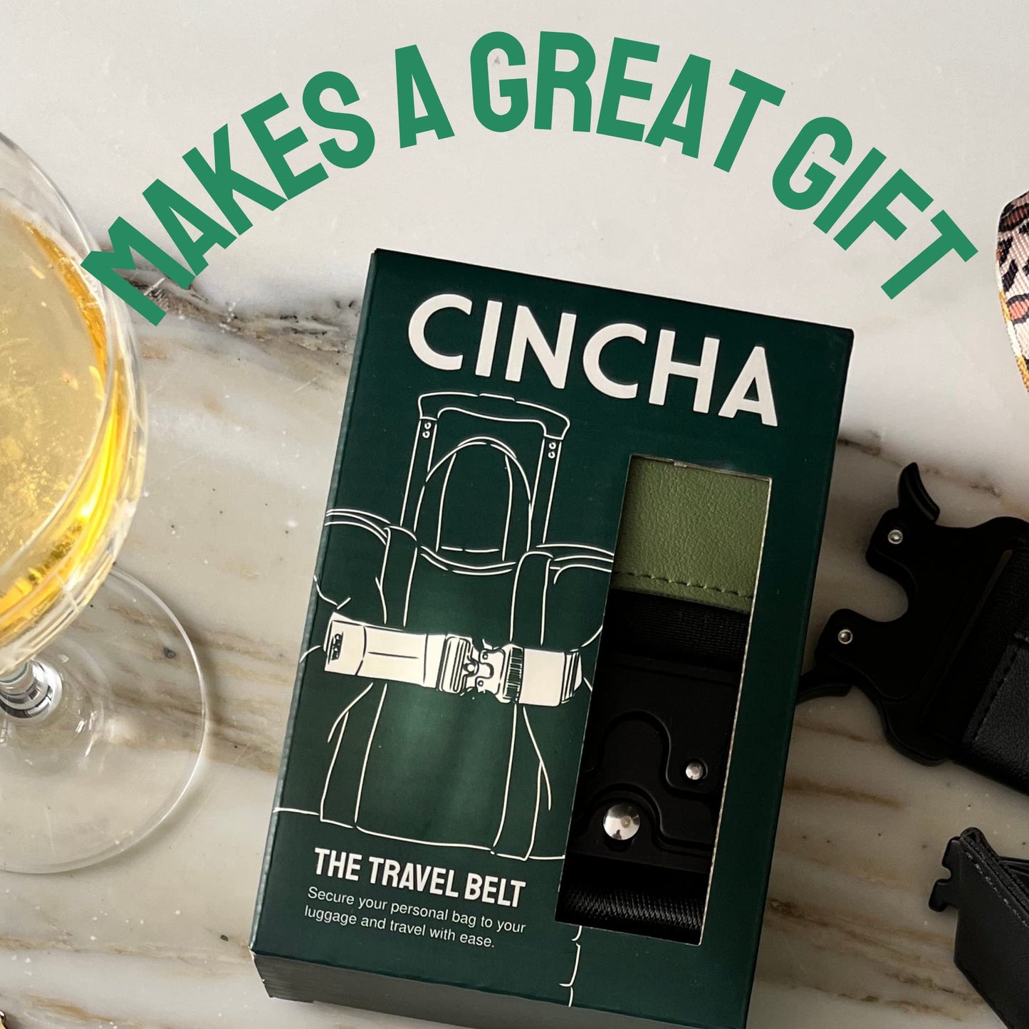 The Original Cincha Travel Belt – Add-a-Bag Luggage Strap for Carry-On, Suitcase & Travel Accessories for Men & Women, As Seen on Shark Tank