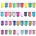 Extra Fine Glitter, Set of 36 Colors Nail Arts Cosmetic, Resin Crafts Loose Glitter Powder Shaker for Face Body Hair Eye Lip Gloss Makeup, Slime