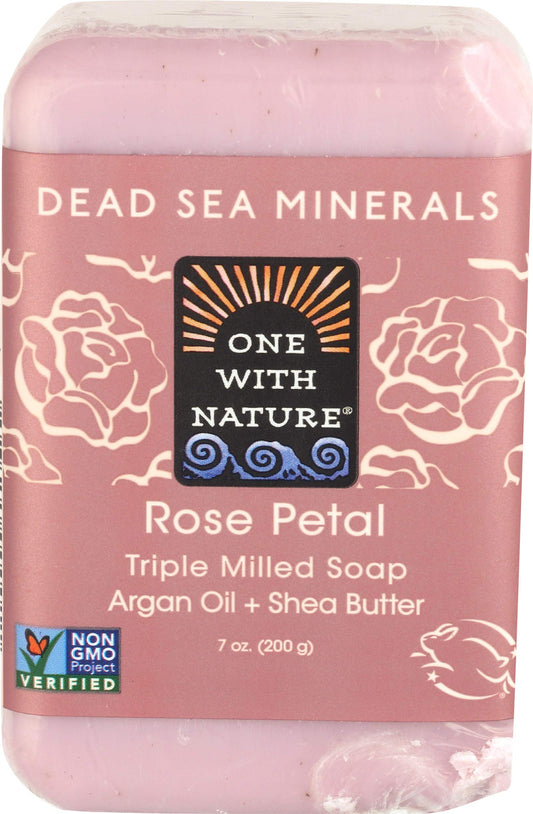 One With Nature Dead Sea Mineral Rose Petal Soap 7 oz Beauty & Personal Care One With Nature