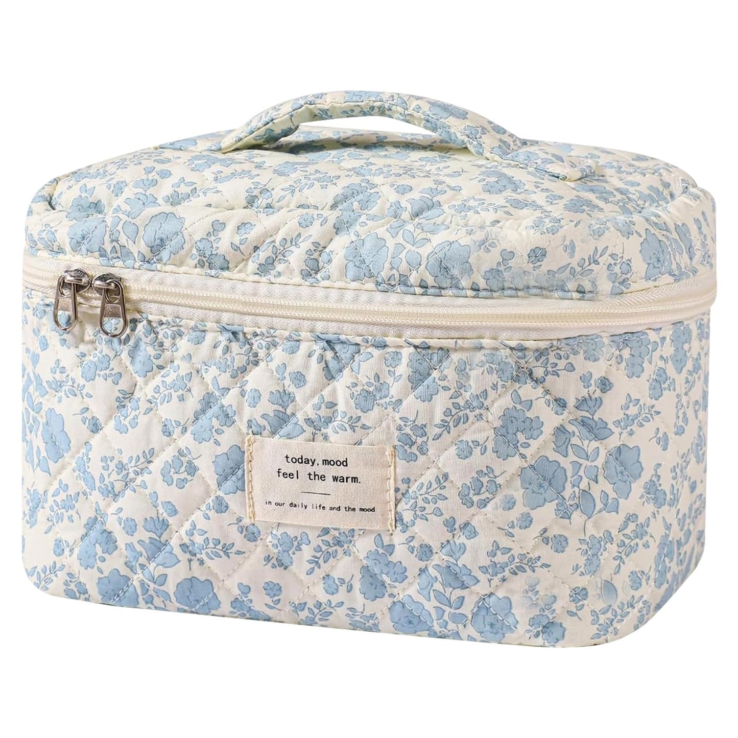 Large Makeup Bag – Floral Coquette Aesthetic Cosmetic Pouch for Women & Girls, Cute Travel Toiletry Organizer Bag (BDLH)