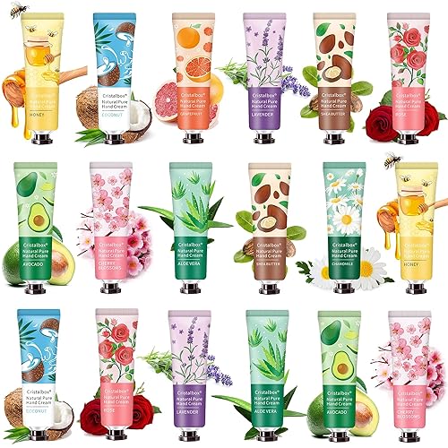 CRISTALBOX 18 Pack Hand Cream Gift for Women,Stocking Stuffers for Women,Teen Girls,Christmas Gifts Bulk Gifts,Small Gifts,Mini Moisturizing Hand