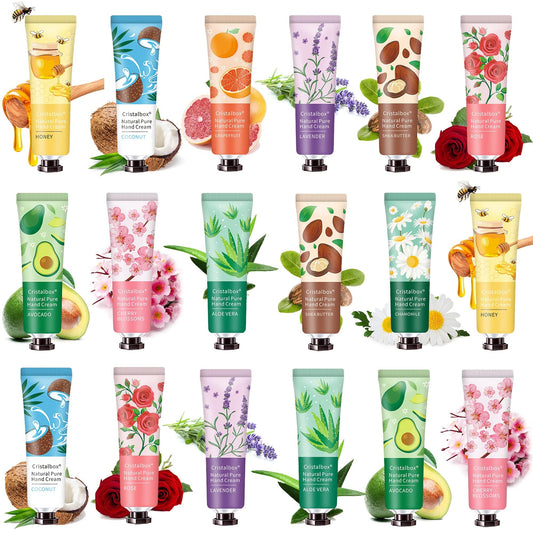 CRISTALBOX 18 Pack Hand Cream Gift for Women,Stocking Stuffers for Women,Teen Girls,Christmas Gifts Bulk Gifts,Small Gifts,Mini Moisturizing Hand